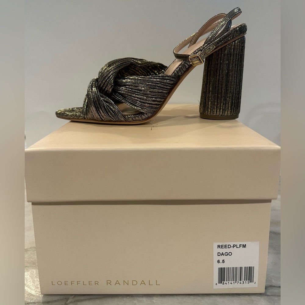 Loeffler Randall Reed Black Gold Sandals